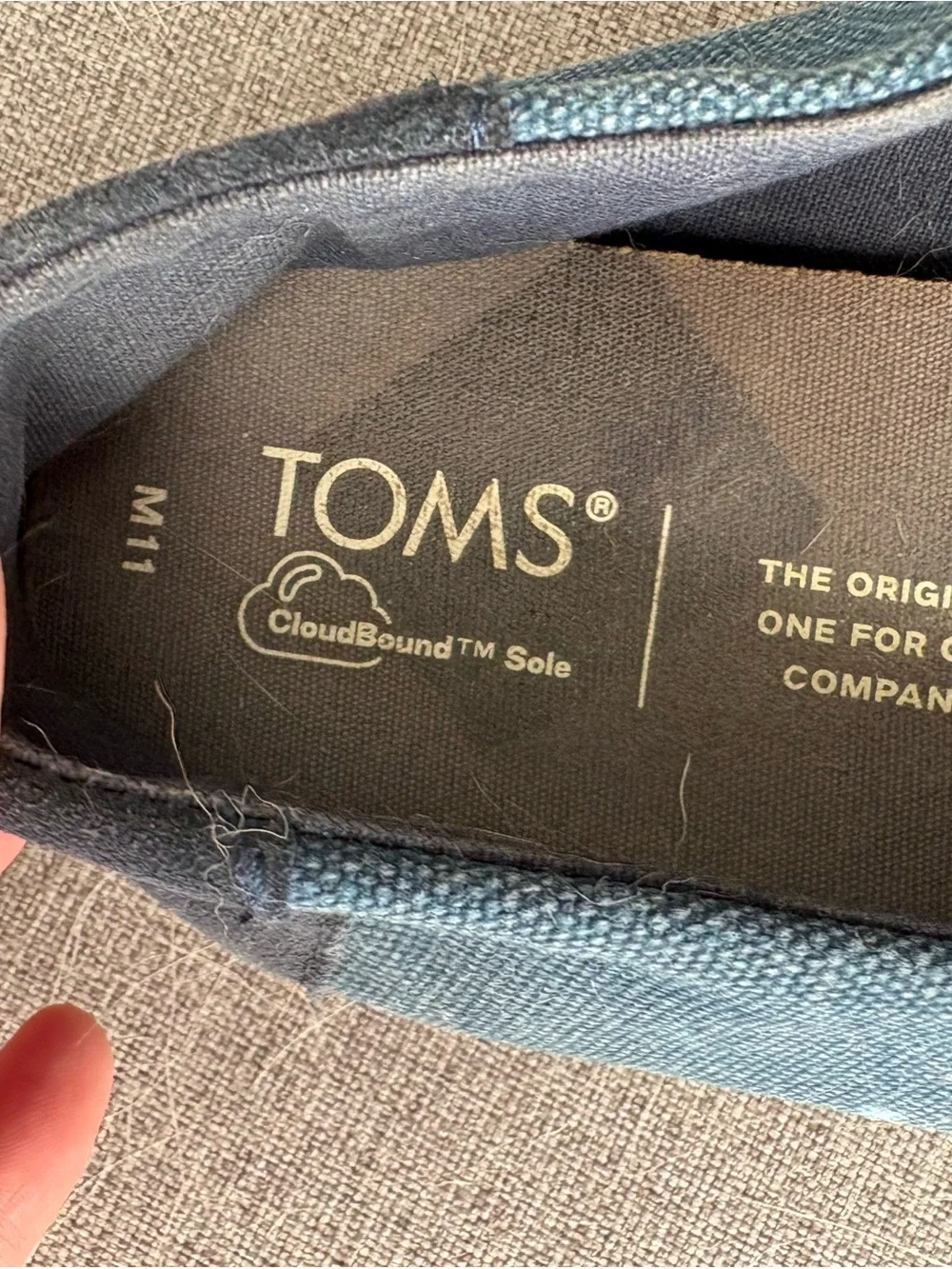 Toms Men's Slip-On Canvas Loafers in Distressed Denim Blue